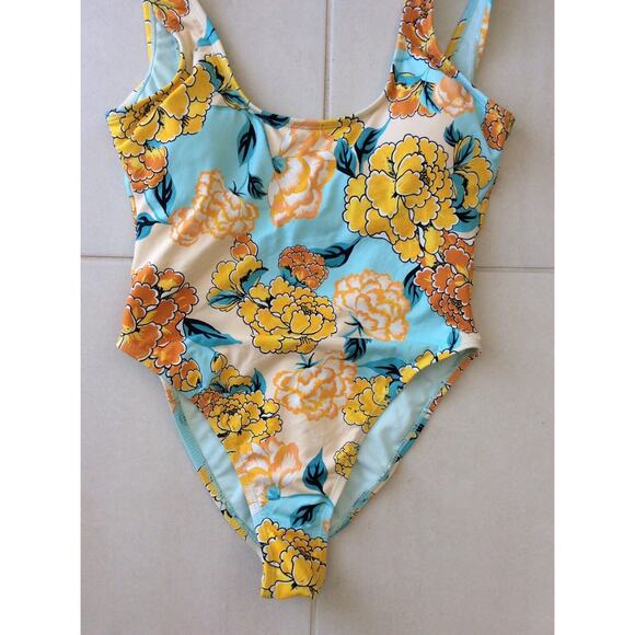 The Bikini Lab One Piece Swimsuit Multicolor Floral Swimwear - Picture 3 of 8